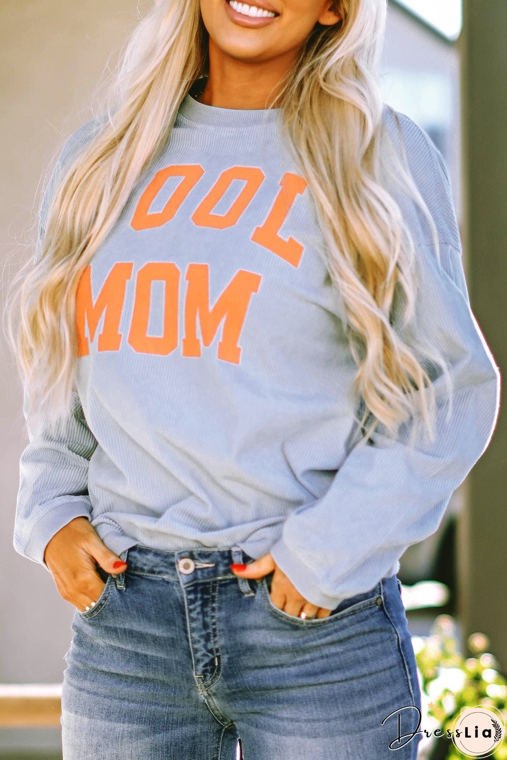 Graphic Print Cording Sweatshirt