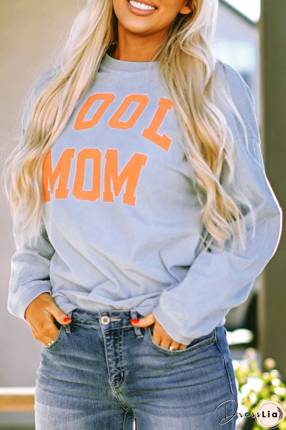 Graphic Print Cording Sweatshirt
