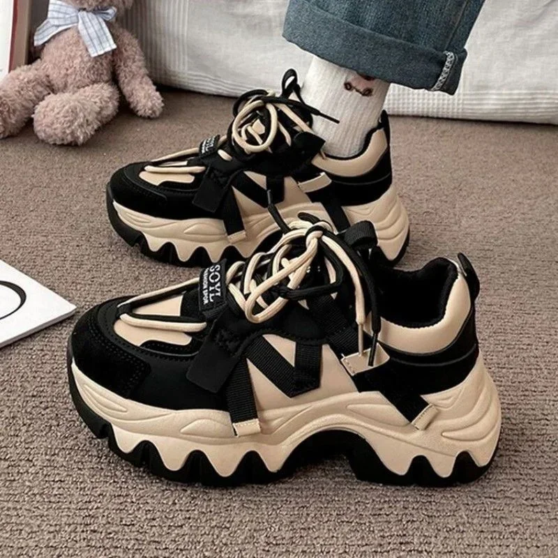 Tanguoant Tanguoant Women's Flats Thick Bottom Sports Shoes Women Luxury Designer Fashion Casual Sneakers New Autumn Tennis Shoes Vulcanized Shoes