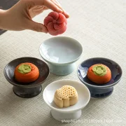Cricstine Ceramic Exquisite Dried Fruit Plate Chinese Fruit Plate Tea Tray Small Tray Melon Seeds Snack Pastry Plate Snack Plate