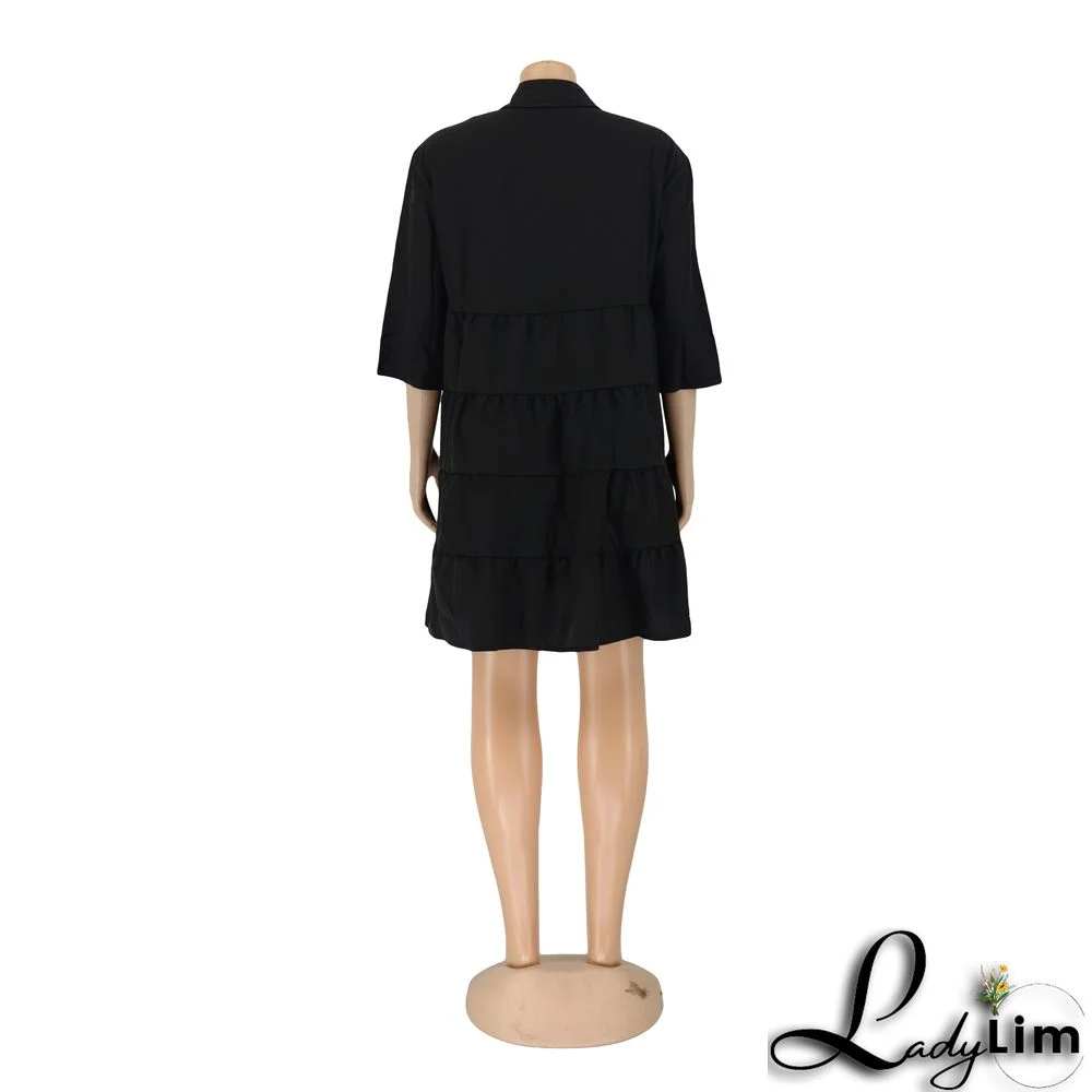 Women's Dress Short Sleeve Shirt Dress Loose Summer Short Skirt A-Line Skirt