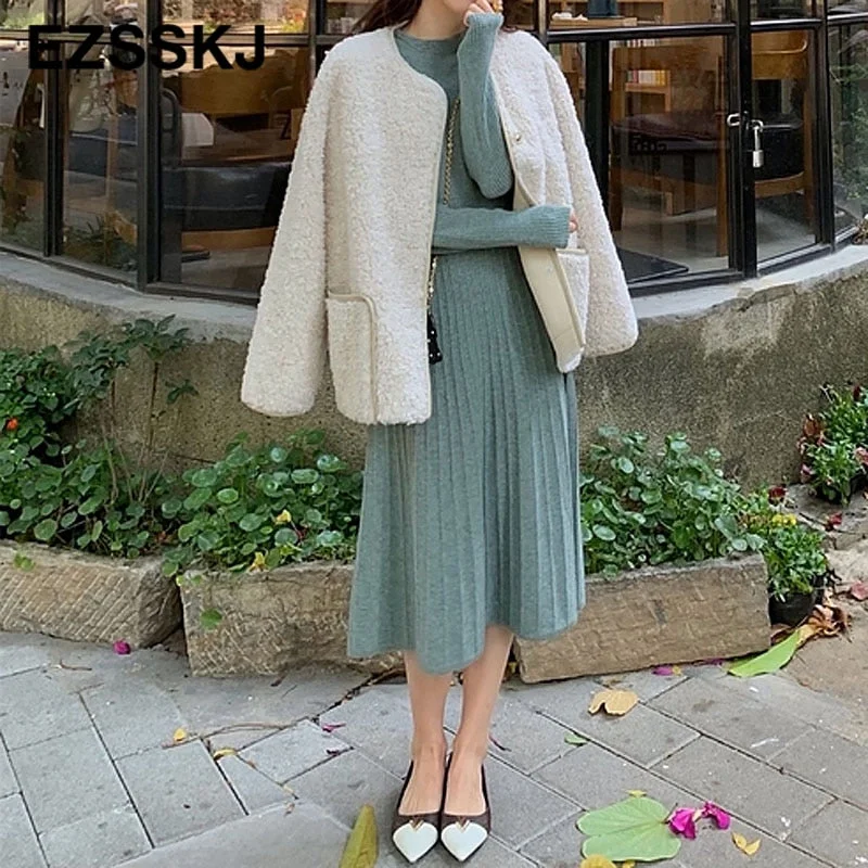 pure autumn winter bodycon O-neck basic slim A-LINE thick long dress women's dress female basic maix robe dresselegant dress