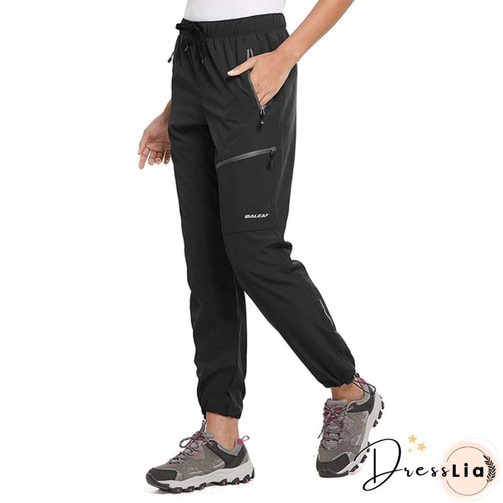 Baleaf Women's Hiking Cargo Pants Outdoor Lightweight Capris Water Resistant Upf 50 Zipper Pockets Black Size Xs