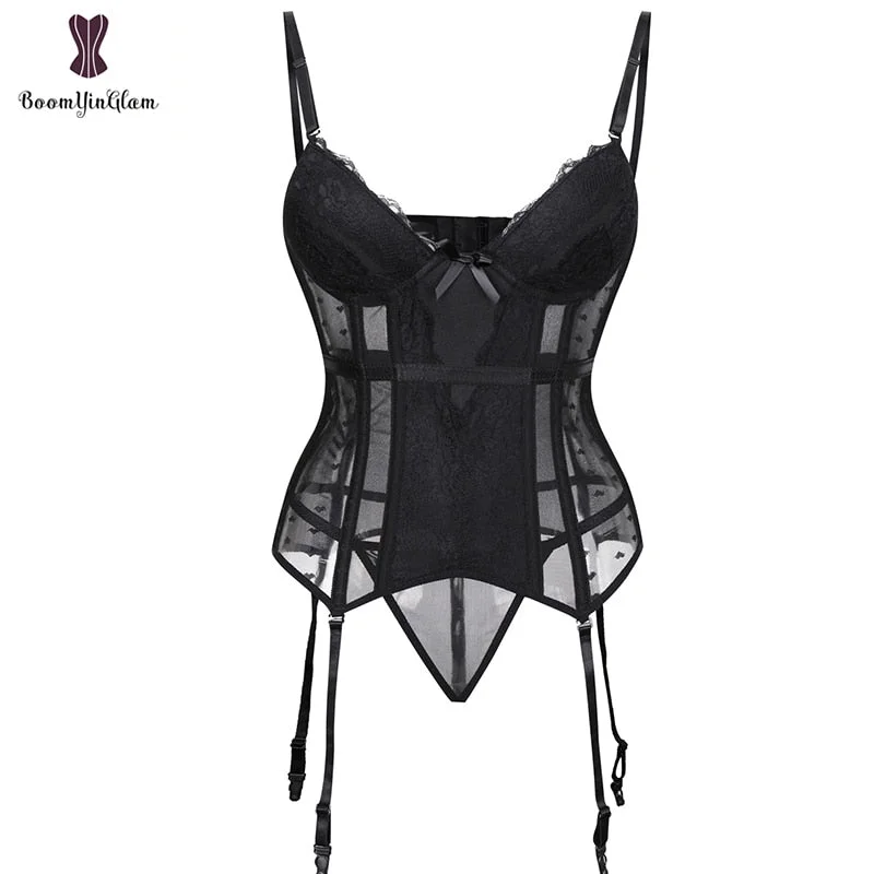 Back Hooks Adjustable Straps Solid Color Slimmer Corsets Bustiers Heart Shape Print Lingerie Plus Size