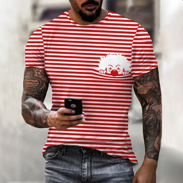 Men'S KÖLner Karneval Joker Stripe Print T-Shirt
