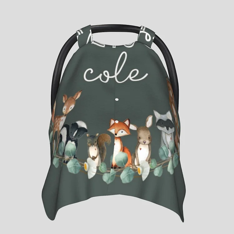 Personalized Baby Animals Car Seat Canopy for Comfort & Unique| C27