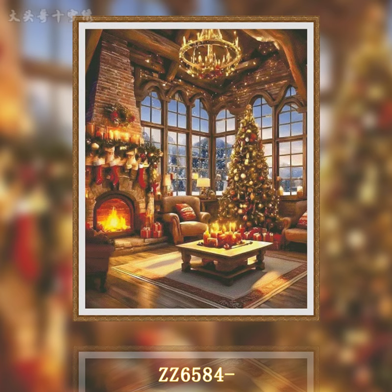 【ZZ6584- Christmas Warm Home】 Painting Fairy Cross Stitch