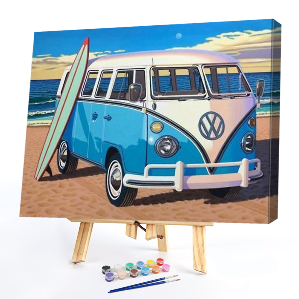 

50*40CM - Paint By Numbers - Beach Car, 501 Original