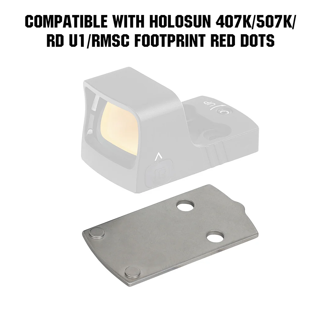 ohhunt&reg; Adapter Plate for Glock 43X/48 MOS Hellcat OSP Holosun 407k/507k CNC Machined from 6AL4V Titanium