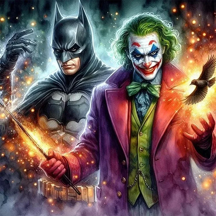 Batman And Clown 50*50CM (Canvas) Full Round Drill Diamond Painting gbfke