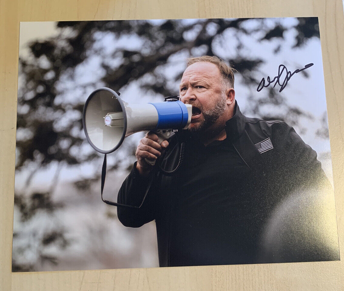 ALEX JONES HAND SIGNED 8x10 Photo Poster painting INFO WARS CONSPIRACY THEORIST VERY RARE COA