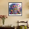 Piles de livres ensoleill&eacute;es kits de peinture diamant &agrave; perceuse carr&eacute;e compl&egrave;te DIY 5D pour adultes d&eacute;butants d&eacute;coration int&eacute;rieure peintures diamants art de pierres pr&eacute;cieuses 35x35cm