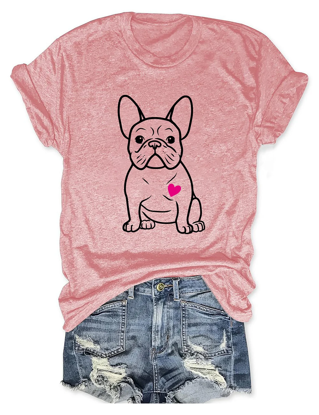 French Bulldog Heart T-shirt