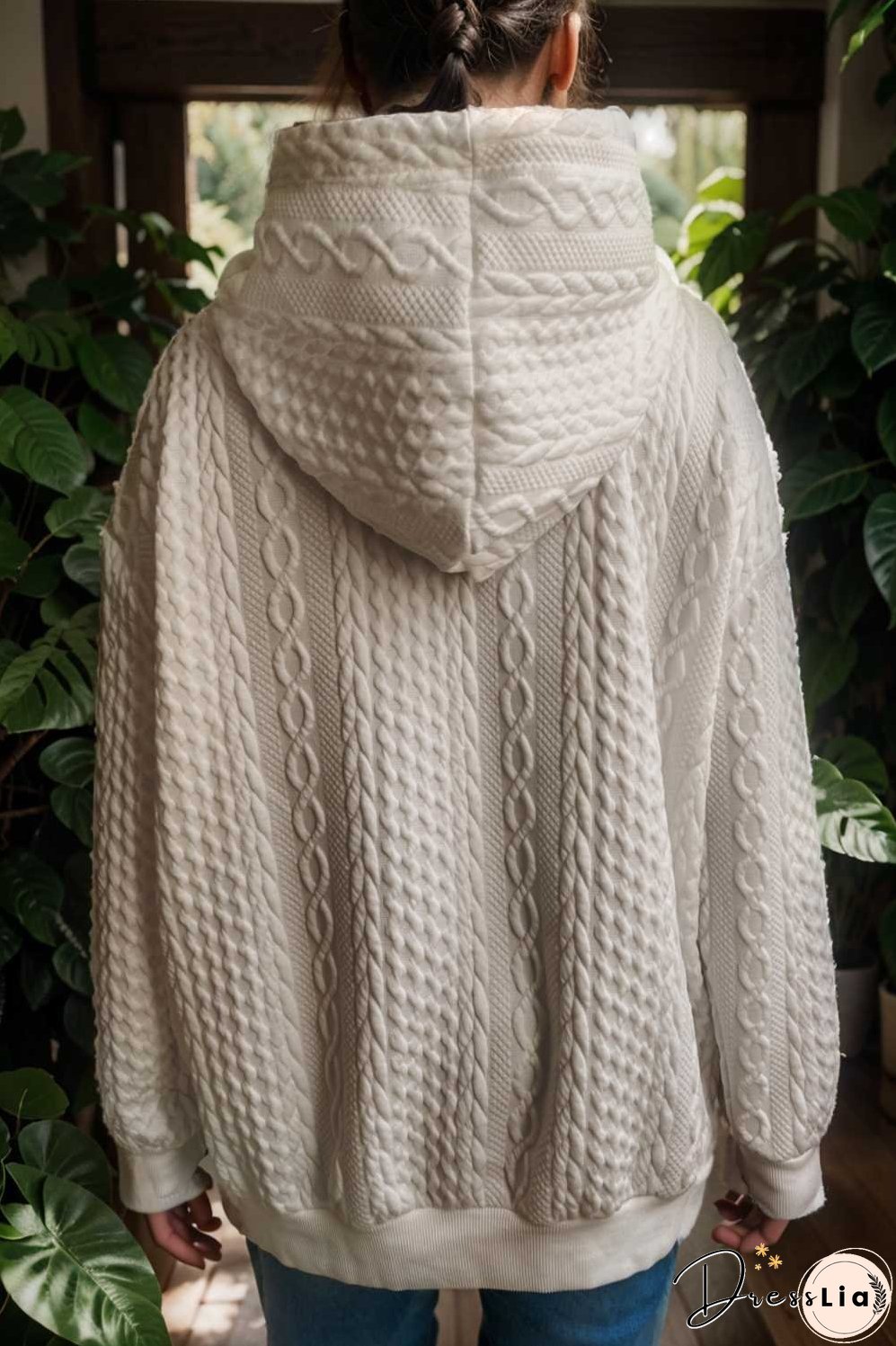 plus size casual hoodie women s plus solid ribbed long sleeve slight stretch hoodie drawstring sweatshirt