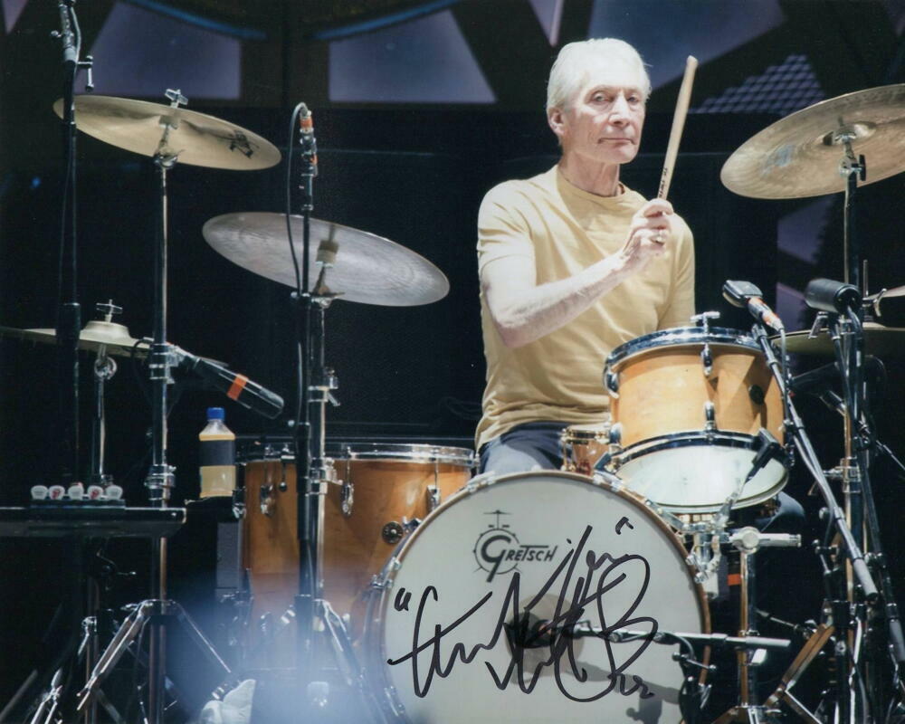CHARLIE WATTS SIGNED AUTOGRAPH 8X10 Photo Poster painting - THE ROLLING STONES DRUMMER, ICON