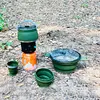 Foldable Portable Camping Cooker Pot Silicone Outdoor Kettle Cookware Tableware