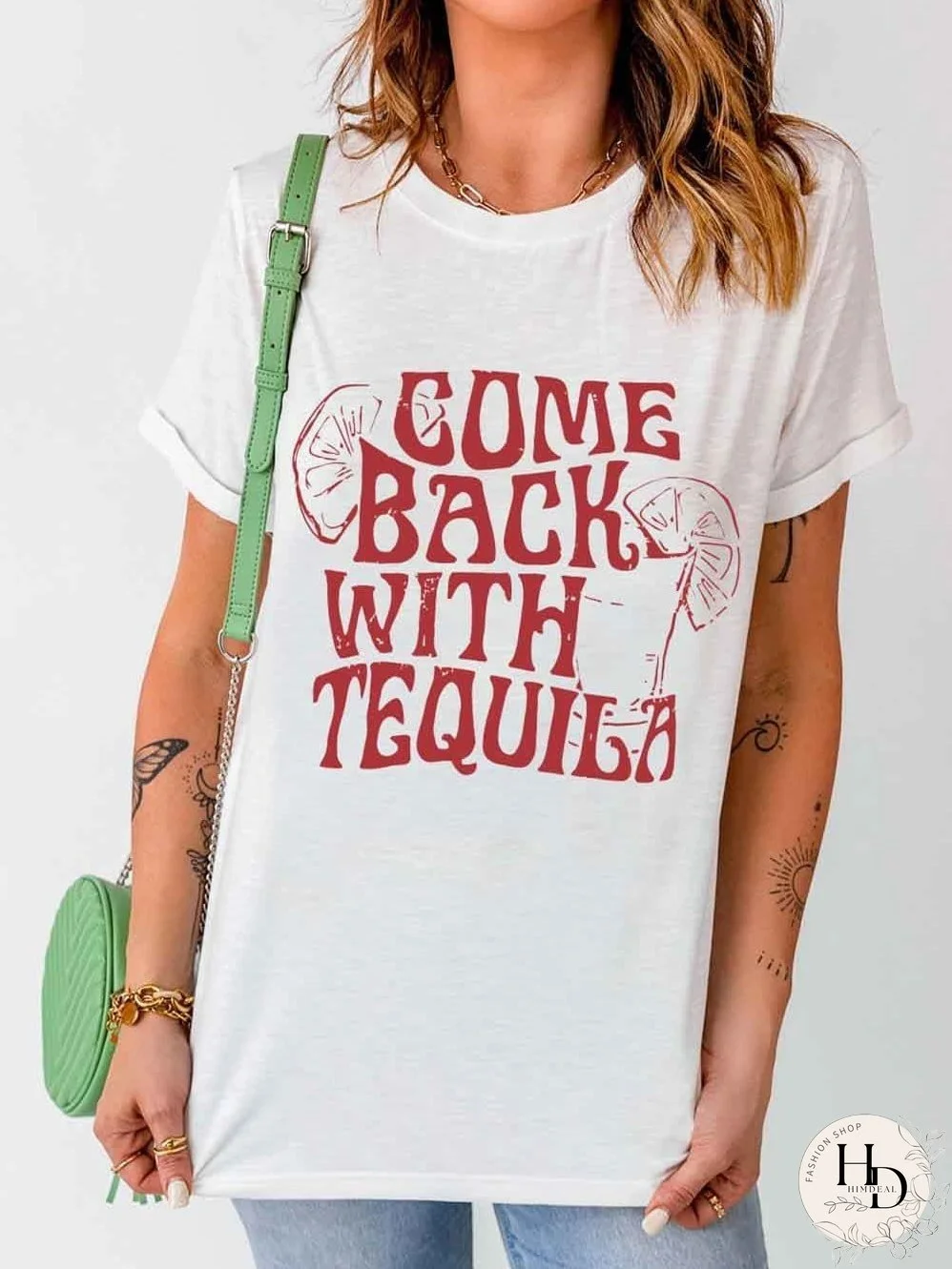 White Tequila Lover's Graphic T Shirt