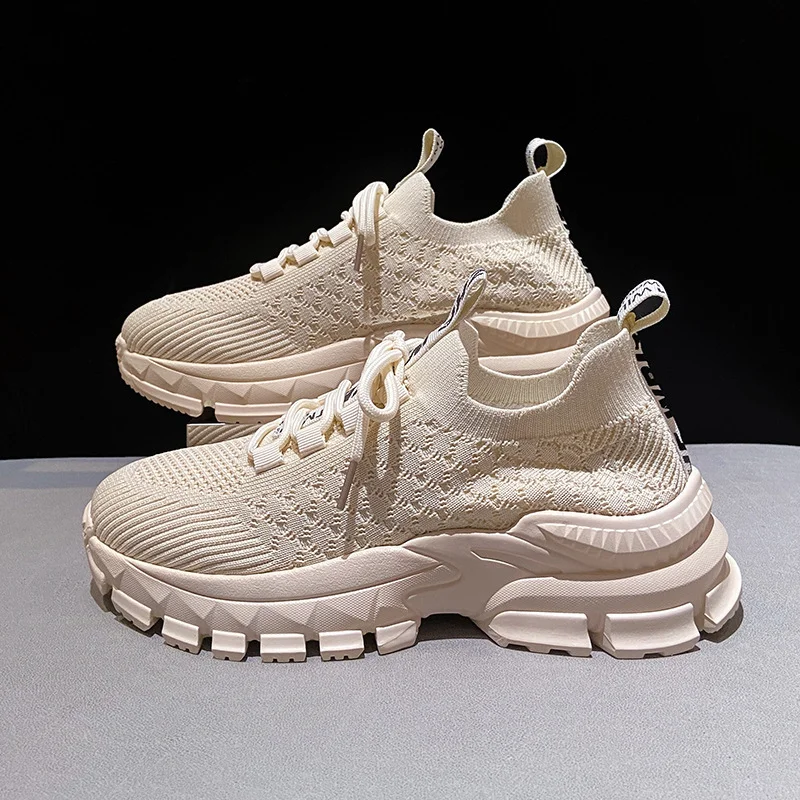 Churchf Churchf Breathable Coconut Shoes Women's Spring 2024 New Fashion Sports Casual Shoes Platform Platform Running Women's Shoes