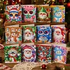 12Pcs Diamond Painting Owl Santa Claus Greeting Card Set with Envelope