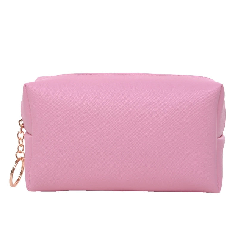 New Korean Women's Octagonal Cosmetic Bag Portable Portable Pu Leather Wash Bag Solid Color Storage Bag3