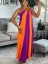 Iplaynox stylish dresses Women Chic Contrasting Striped Print Loose Long Dress Elegant Diagonal Collar Sleeveless Robes Summer Lady Holiday Vestidos 2025