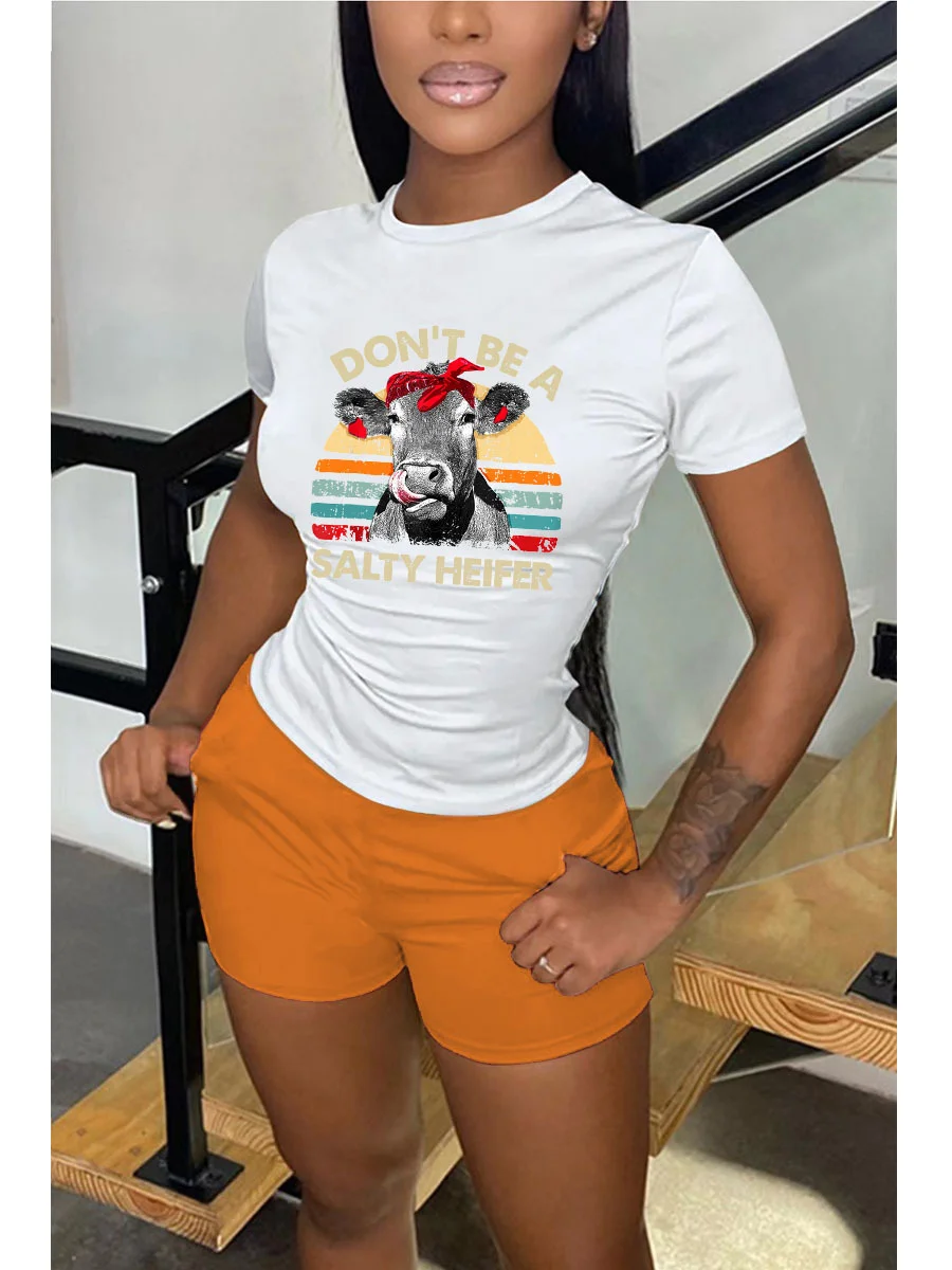 Personalized Printed Casual Short-sleeved Two-piece Suit | IFYHOME