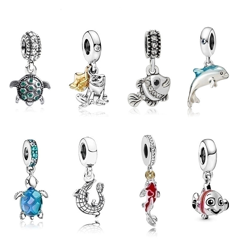 Fashion Tortoise Dolphin Fish Alloy Inlay Rhinestones Pendants