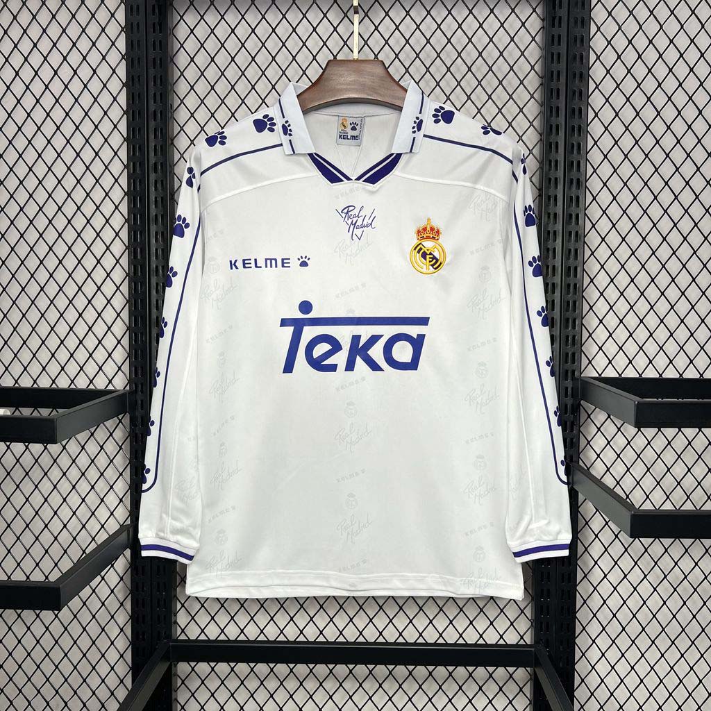 1994-1996 Retro Long Sleeve Real Madrid Home Football Shirt 1:1 Thai Quality