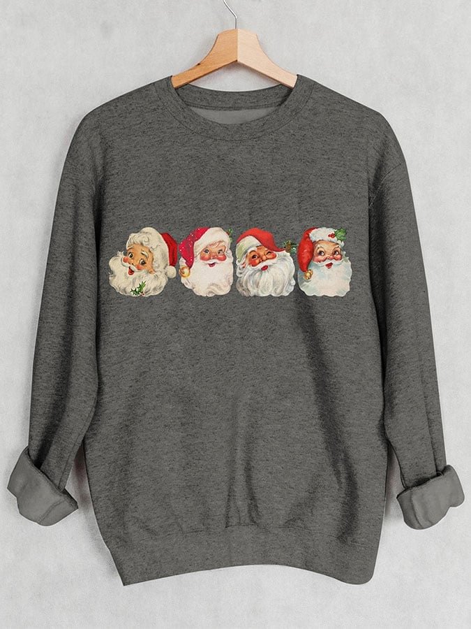 Casual Santa Print Sweatshirt
