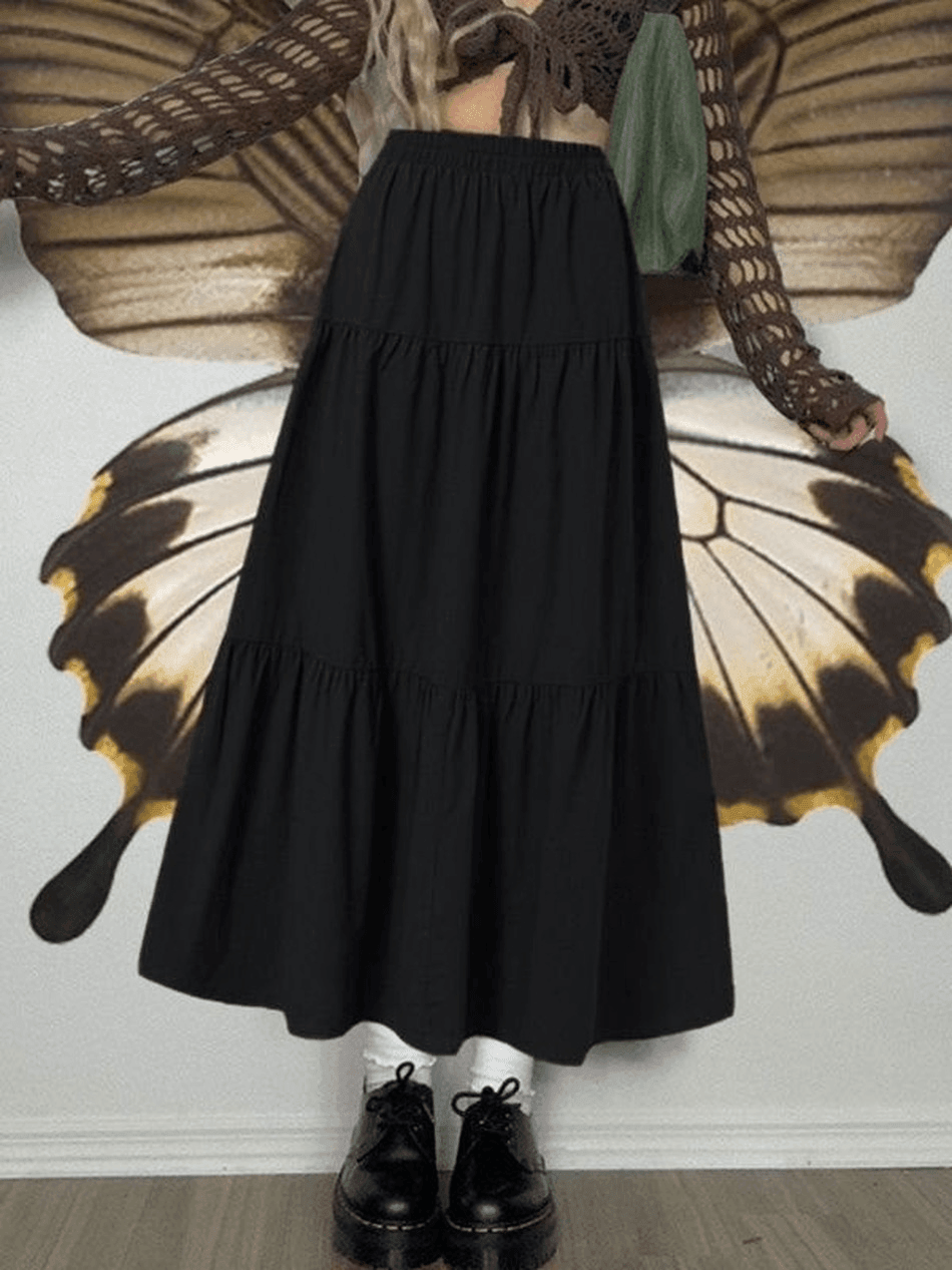 Brownm Fairy Tiered Maxi Skirt