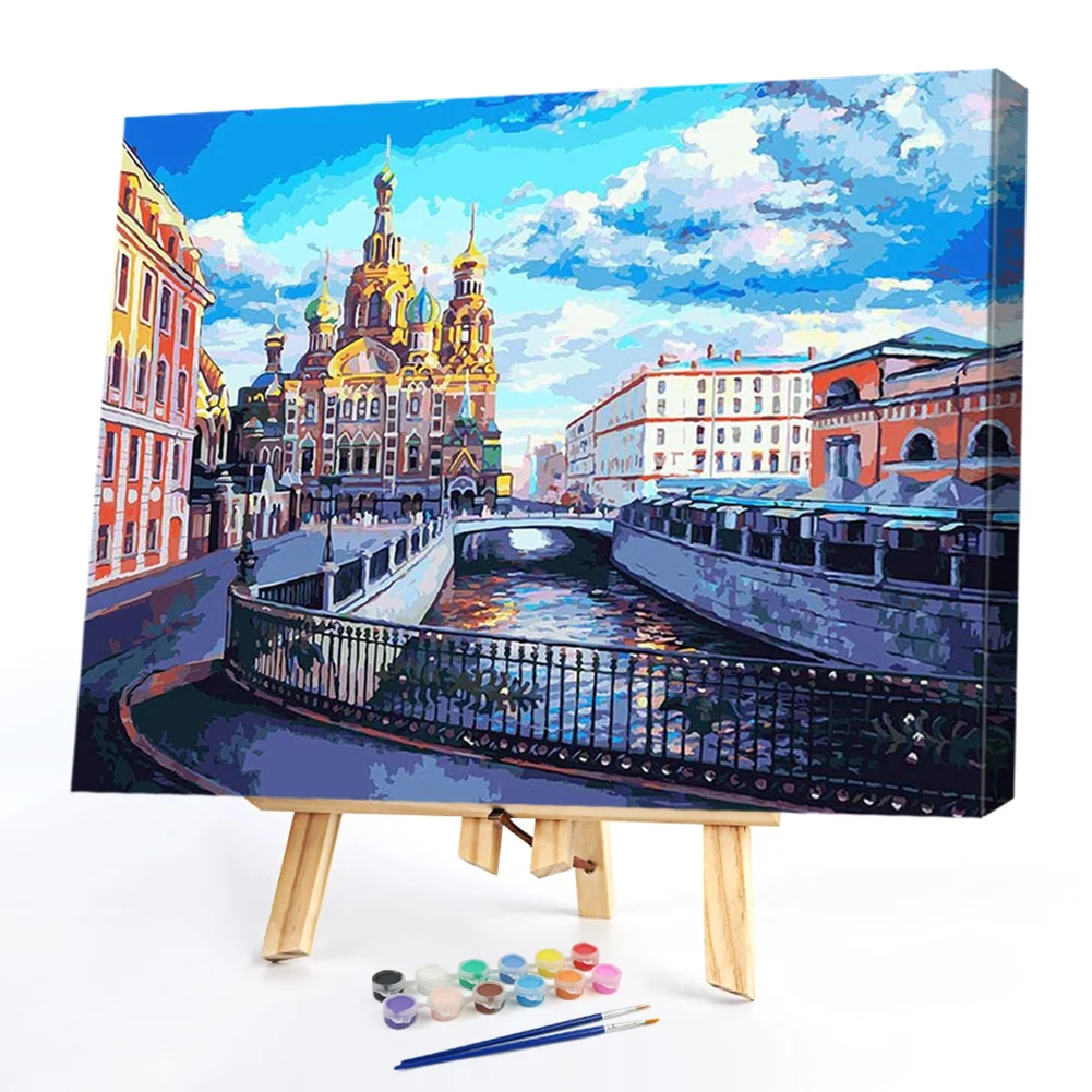 Town Scenery - Paint By Numbers(50*40CM)