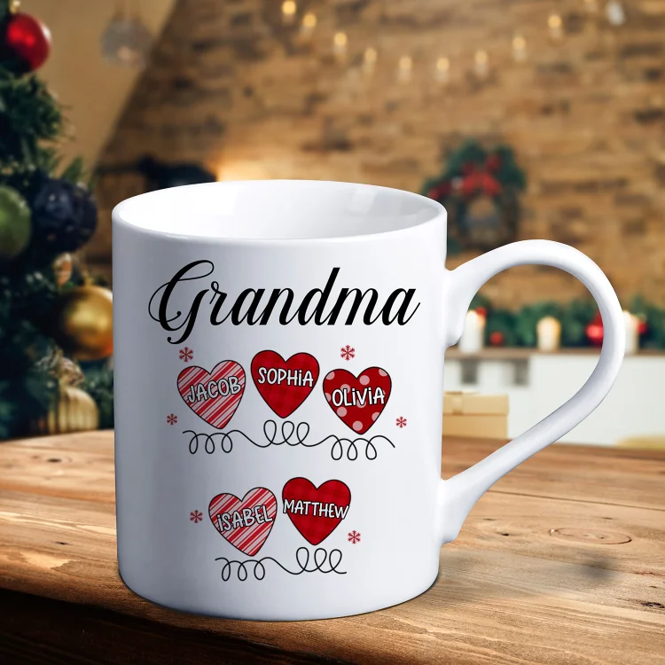 Love Ceramic Mug Customized Text & 1-10 Names Cup Personalized Mugs Gift for Family