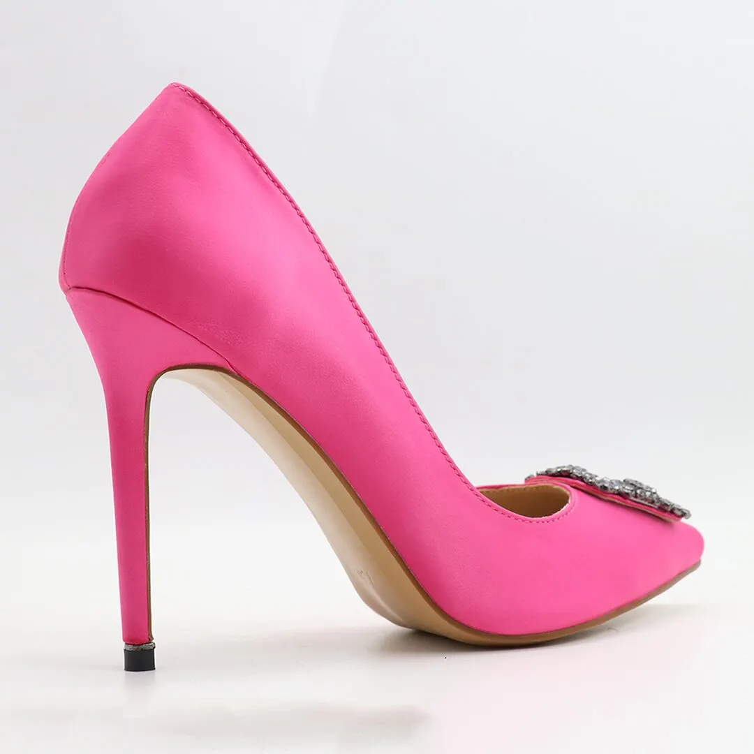 100mm Women's Slik Shoes Diamond Party Wedding Pumps-vocosishoes