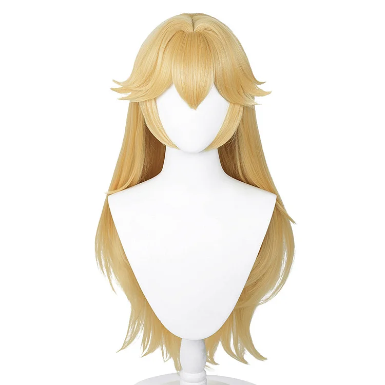 The Super Mario Bros Princess Peach Cosplay Wig Heat Resistant Synthetic Hair Halloween Carnival Props