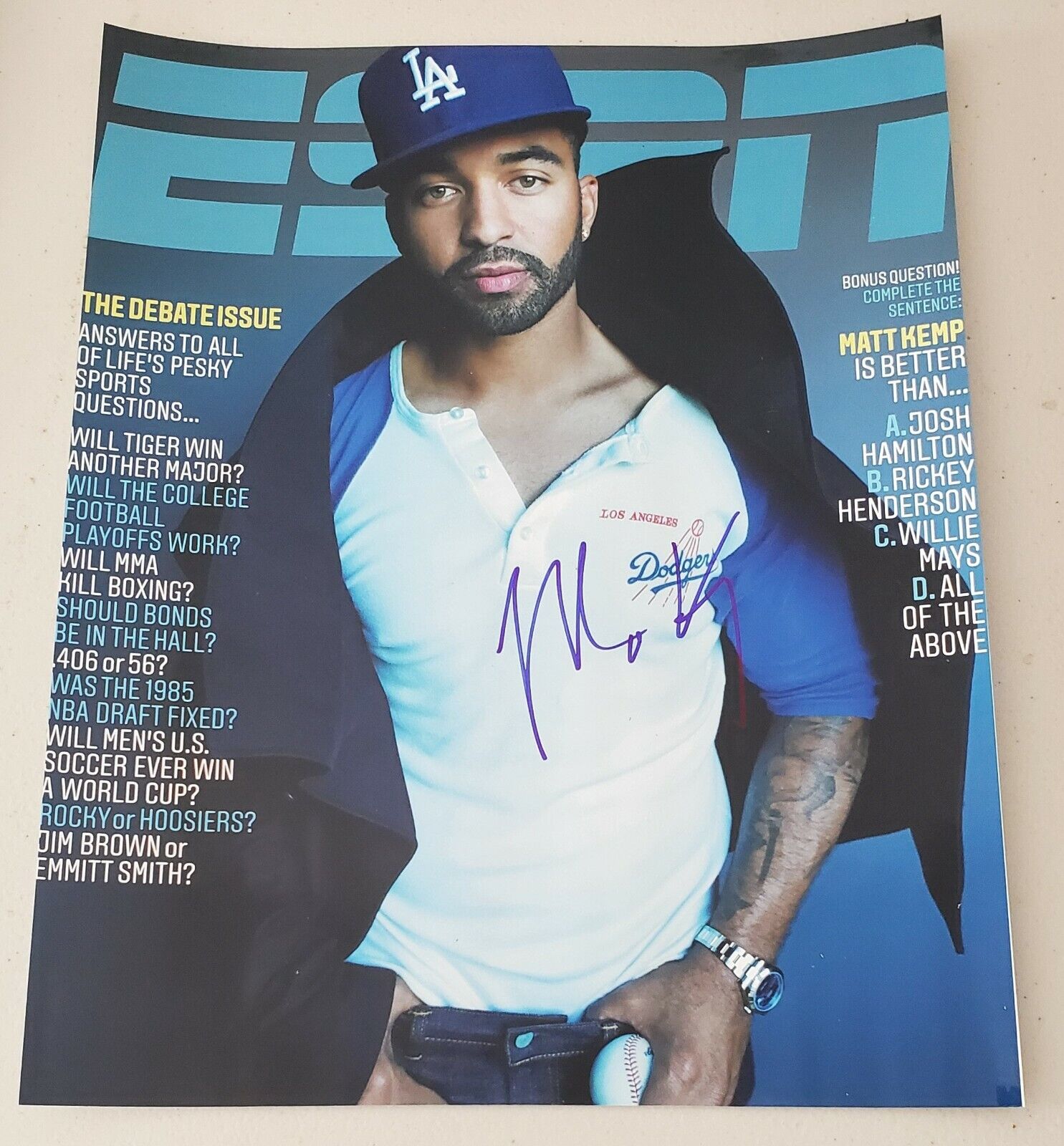 Signed 11X14 MATT KEMP Los Angeles Dodgers Autographed Photo Poster painting - COA