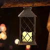 Retro Lantern Candle Twinkle Lamp LED Solar Light Garden Hanging Decoration