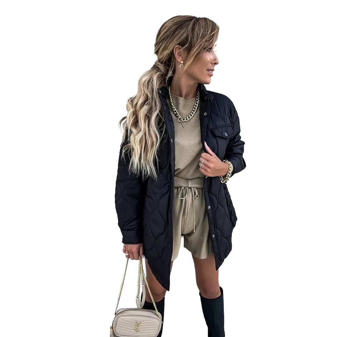 Brownm Brownm And Winter 2023 New Plaid Casual Trend Lapel Single Breasted Cotton-Padded Coat 8849