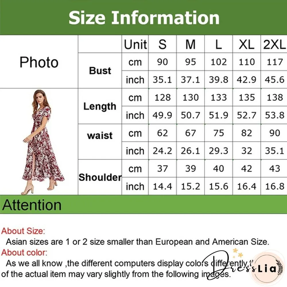 New Fashion Women's Dresses Dresses Women's Fashion Bohemian V-neck Print Large Swing Dress