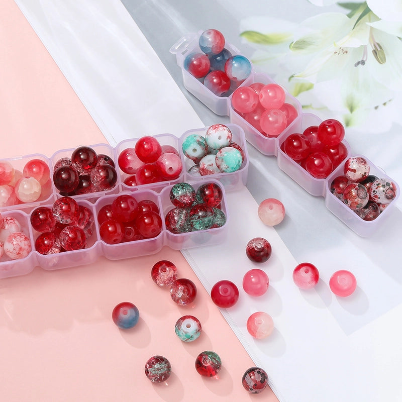 50 PCS/Package Diameter 10mm Diameter 4mm Diameter 8mm Glass Solid Color Jewelry Accessories