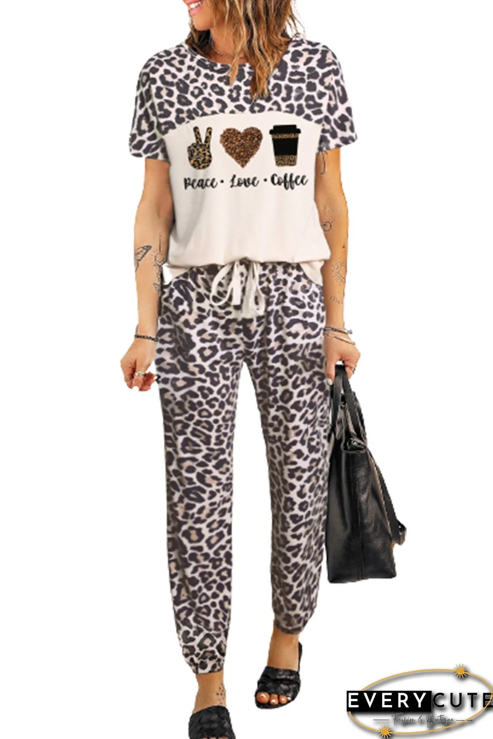 Leopard Peace Love Coffee Lounge Set