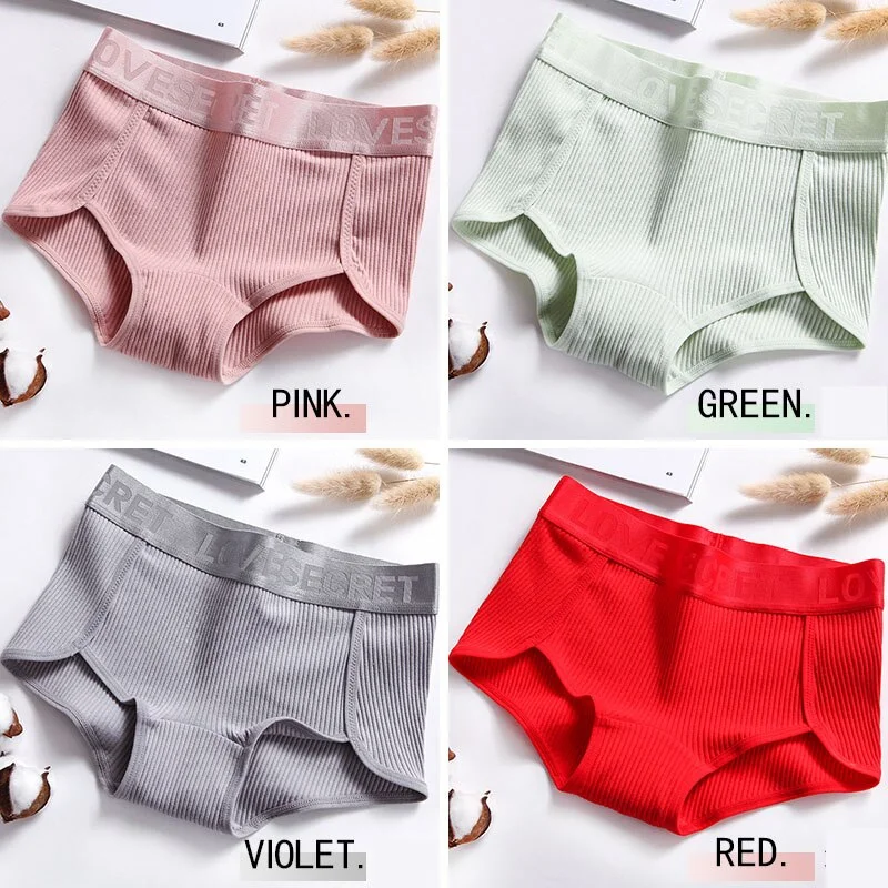Uaang 4Pcs/lot New Women Panties Cotton Soft Underwear Solid Female Panty Traceless Briefs Breathable Lovely Girls Lingerie