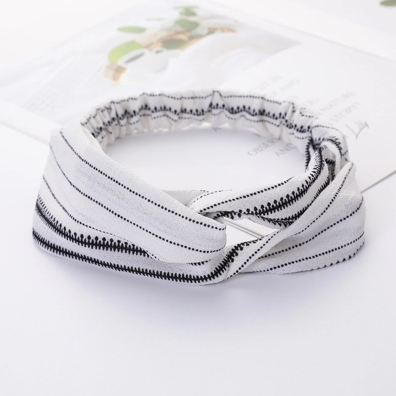 Women’s Lady Polka Dots Flower Cloth Hair Band