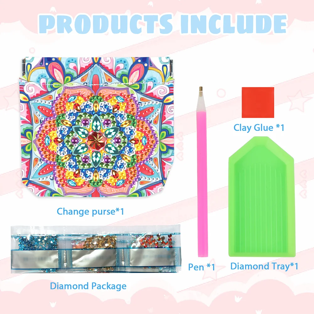 DIY Mandala Art Special Shape PU Diamond Painting Wallet Gifts for Women