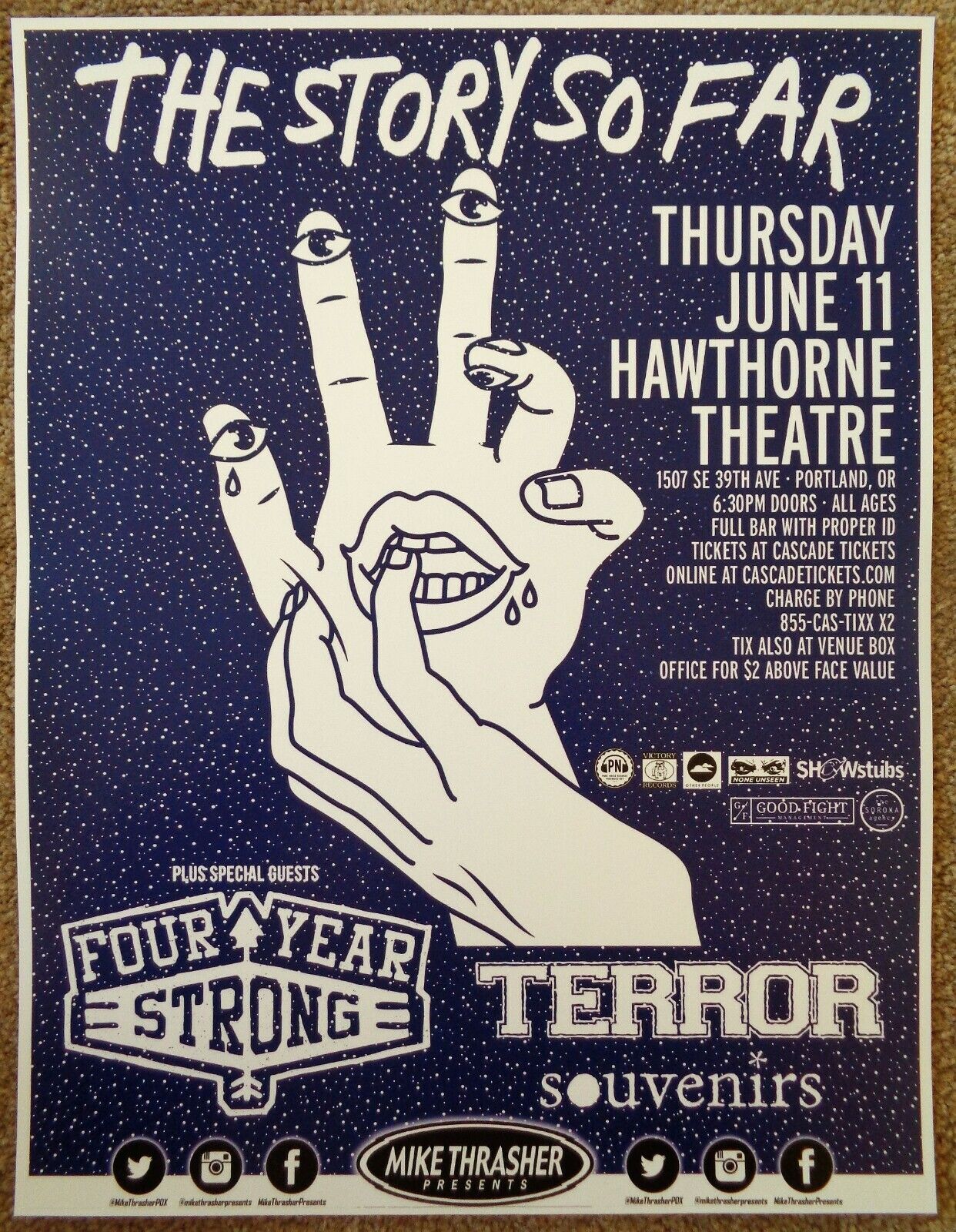 THE STORY SO FAR 2015 Gig POSTER Portland Oregon Concert