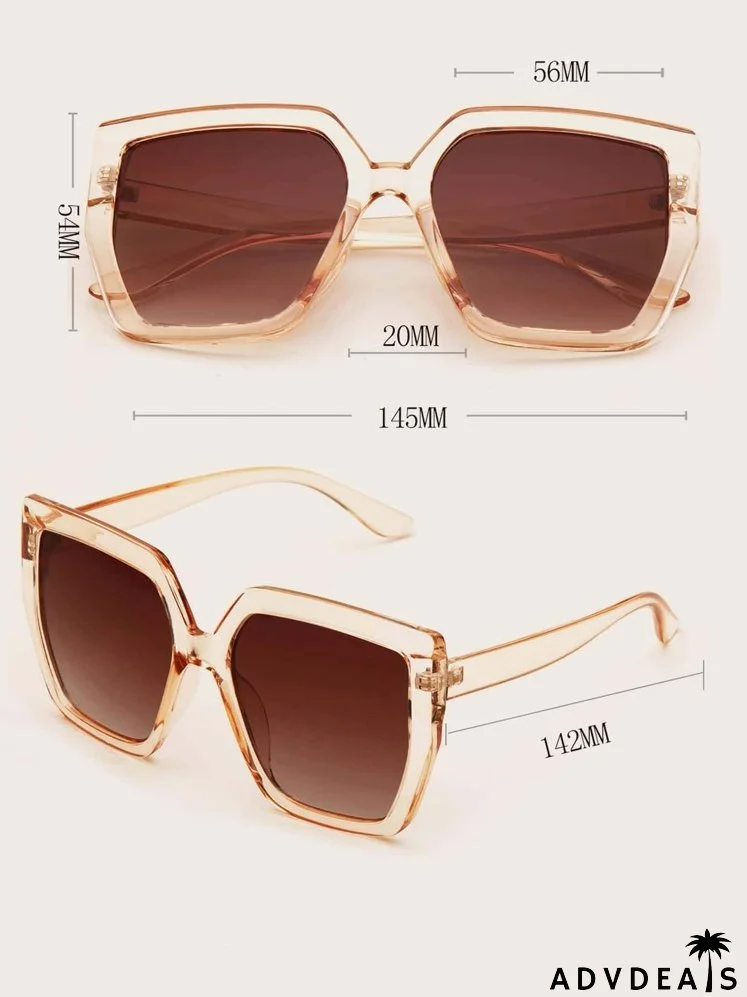 Square Clear Frame Sunglasses