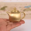 Pure Handmade Brass Plated 18K Gold Mini Tea Pet Small Teapot