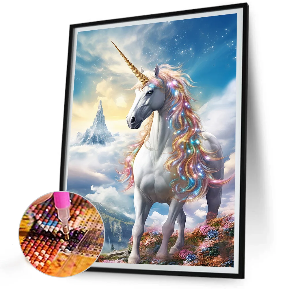 Full Round Diamond Painting 30*40cm - Fantasy Unicorn