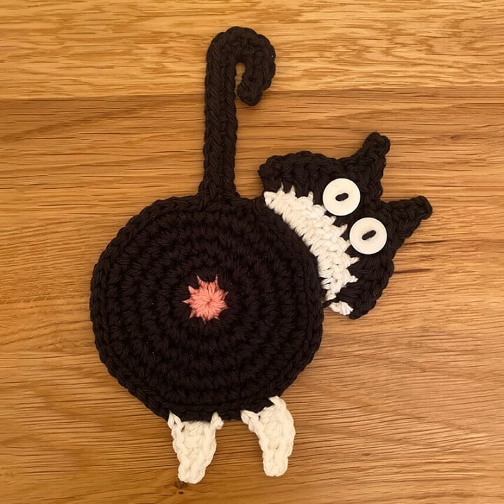 Crochet Cat Butt Coasters