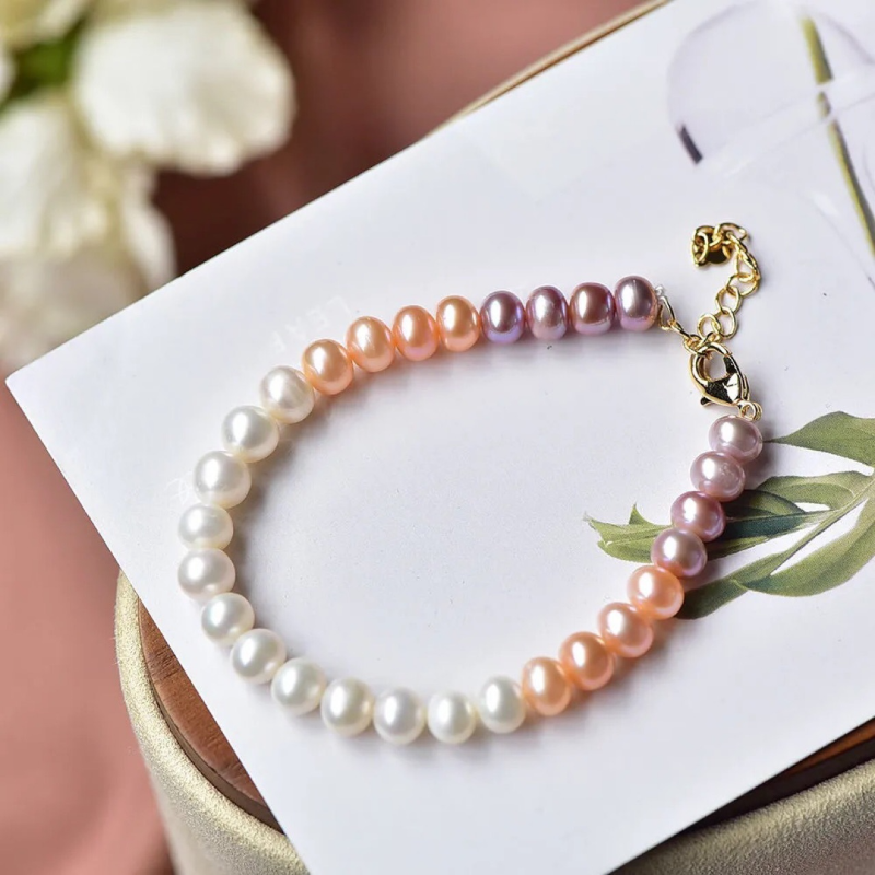 Gradient freshwater pearl bracelet