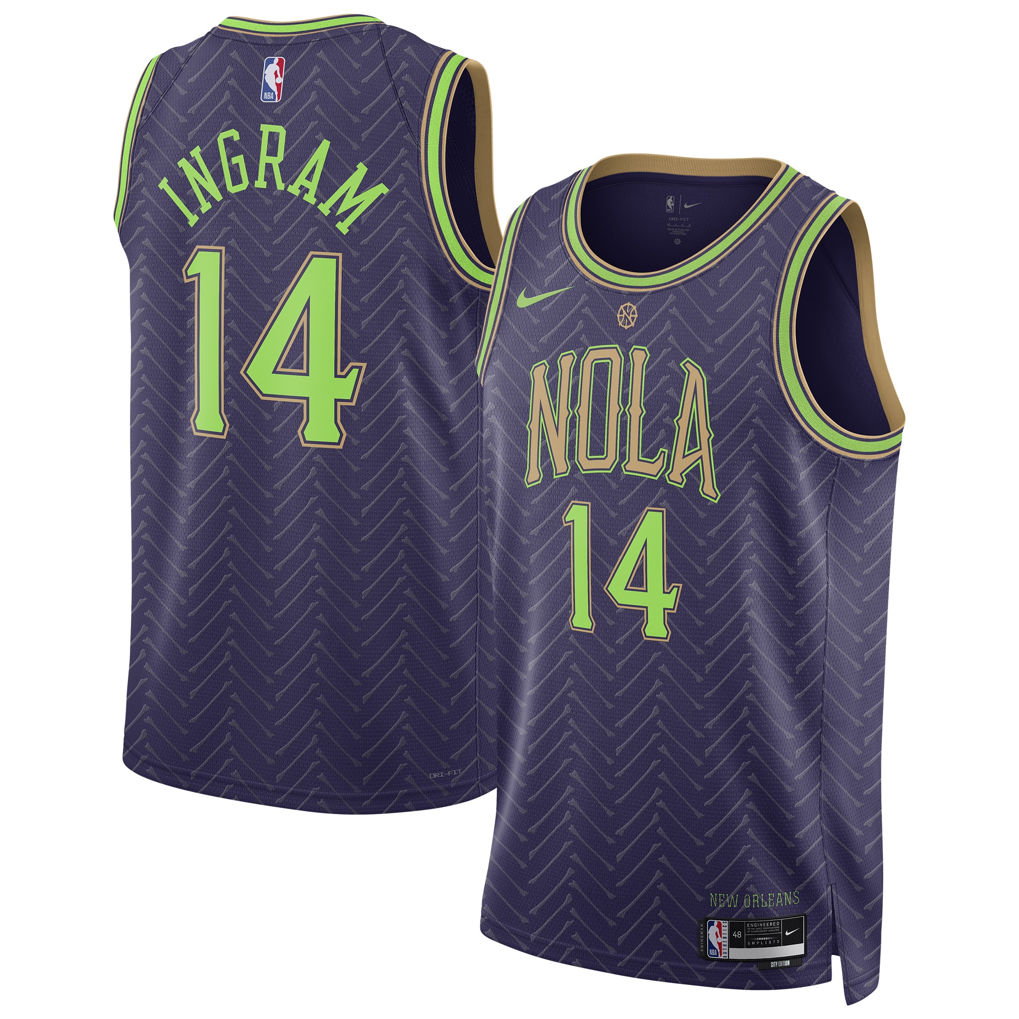 Unisex New Orleans Pelicans Brandon Ingram Purple 2024/25 Swingman Jersey - City Edition mysite